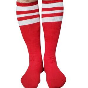NWT ERL Tube Red and White Striped Knee-High Socks sz M